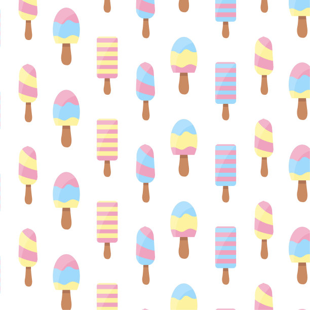 手绘美味的图案与冰淇淋。图片下载