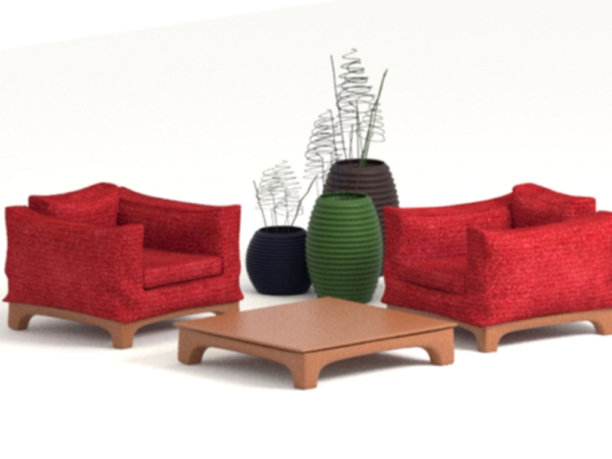 扶手椅桌子设计在白色的背景图片下载