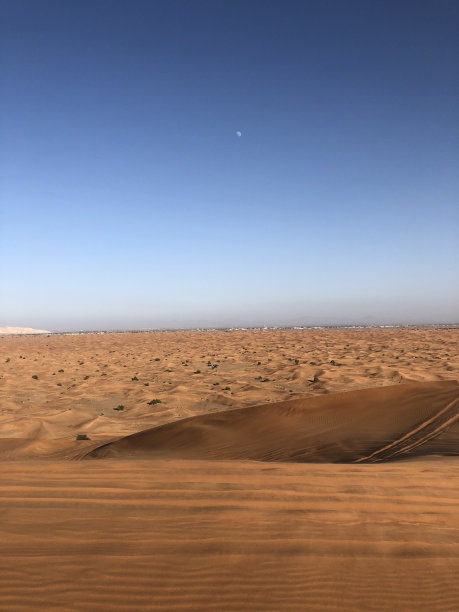 晴空下的沙漠风光图片下载