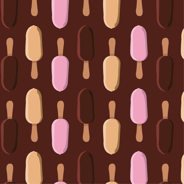 手绘美味的图案与冰淇淋。图片下载