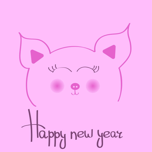 谨慎猪的插图图片下载