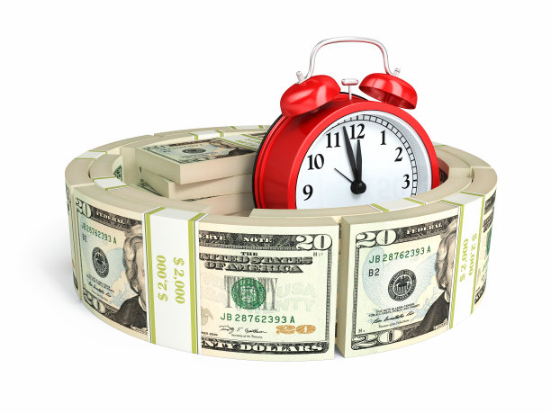 20元钞票和闹钟图片下载
