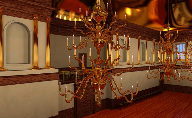 3D插图童话大宴会厅图片下载