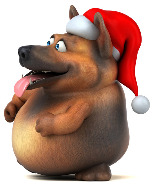 有趣的德国牧羊犬- 3D插图图片下载