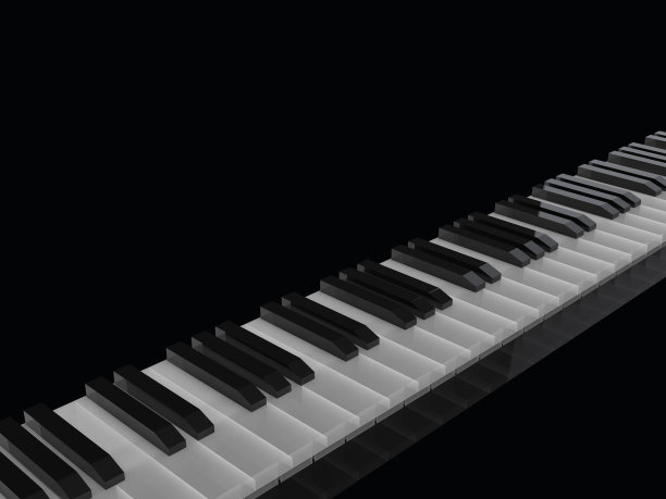 钢琴键盘3D渲染图片下载