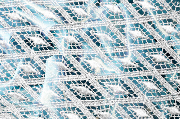 纹理背景图案。花边的白色织物。手蕾丝上的白色背景。白色饰品，婚纱面料上的刺绣，明信片，照片墙纸，海报，图片下载