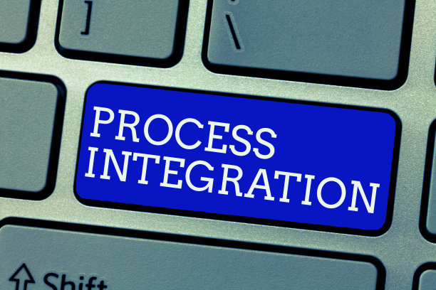 显示过程集成的概念性手写。展示系统服务和信息连接性的商业照片图片下载