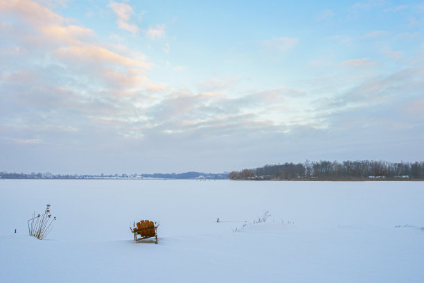 阿迪朗达克椅，系列，冬季图片下载