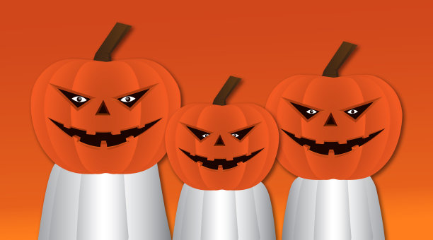 万圣节南瓜主题插画人物设计图片下载