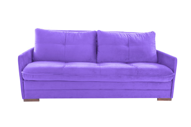 三个座位舒适的米色织物沙发孤立在白色的背景图片下载