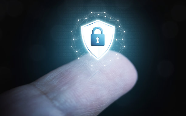 靠在控制玻璃上的指纹保护生物识别扫描身份安全数据个人隐私图片下载