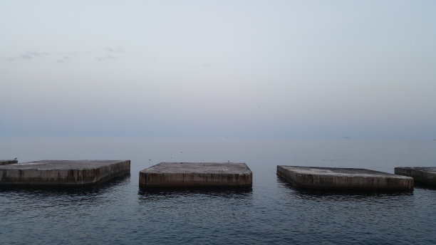 海洋和天空一起褪色，宁静图片下载