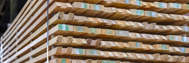 木材的长度在木材工厂结束。图片下载