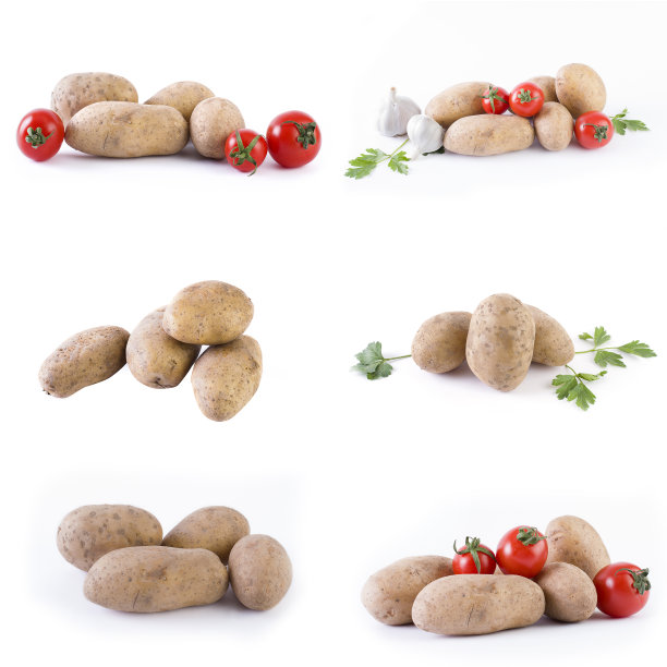 白色背景上的土豆。图片下载