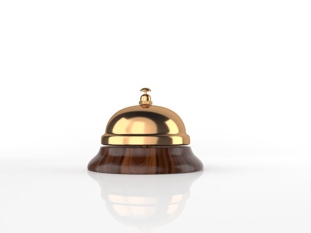 3d渲染礼宾钟隔离在白色背景图片下载