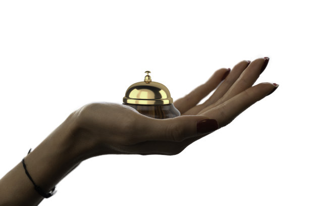 3d渲染门房铃手孤立的白色背景图片下载