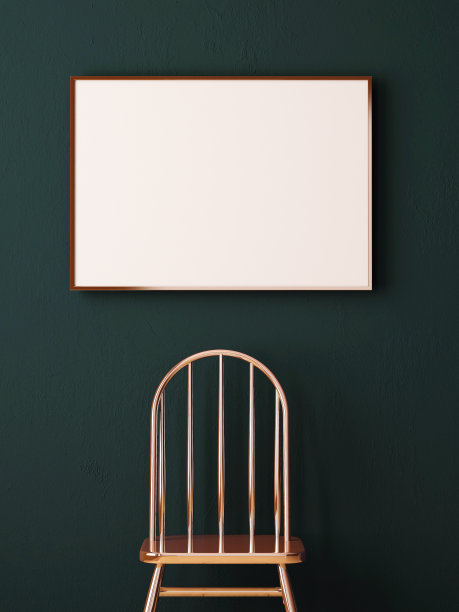 海报模型在框架上的灯光背景在室内。3 d图片下载