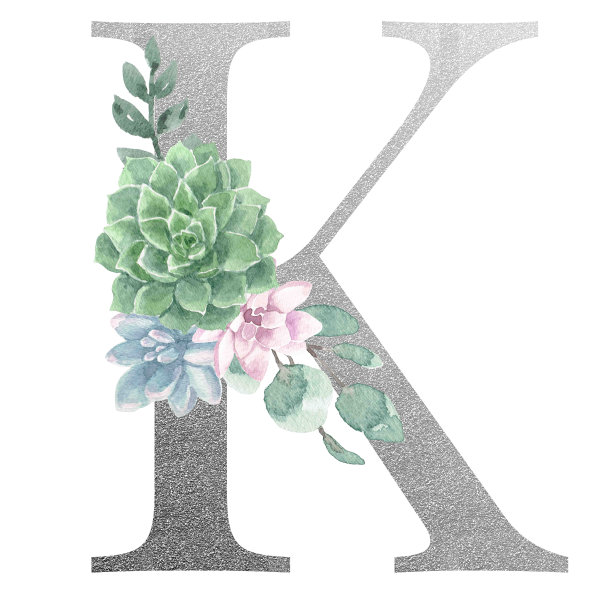 水彩字母银箔图片下载