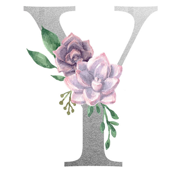 水彩字母银箔图片下载