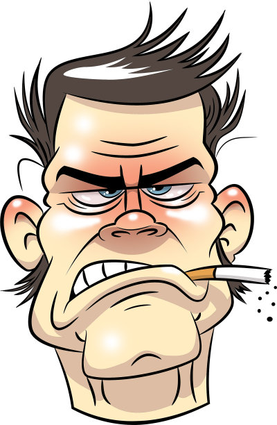 生气的人吸烟图片下载