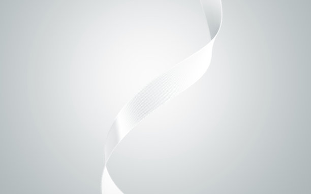 空白白色礼品丝带模型，孤立，正面视图图片下载