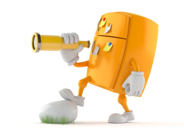 冰箱人物通过望远镜看图片下载