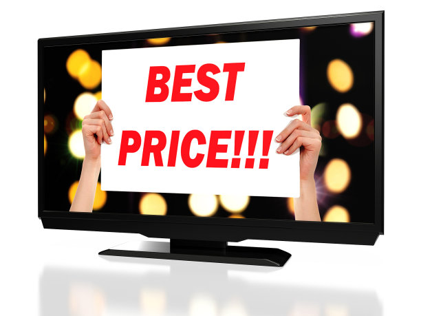 最好的价格。现代的液晶电视。三维渲染图片下载