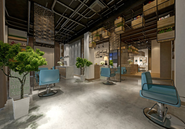 美容店的3d渲染图片下载