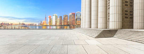 上海的城市广场和现代建筑景观图片下载