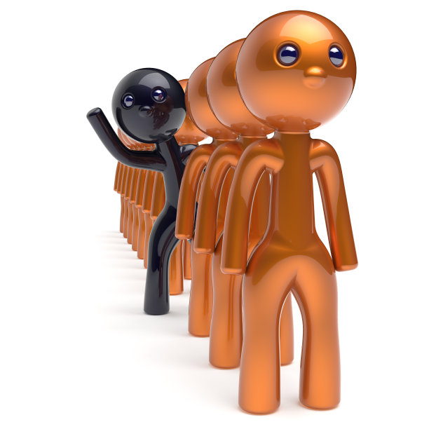 不同的人从人群中脱颖而出的个性概念图片下载