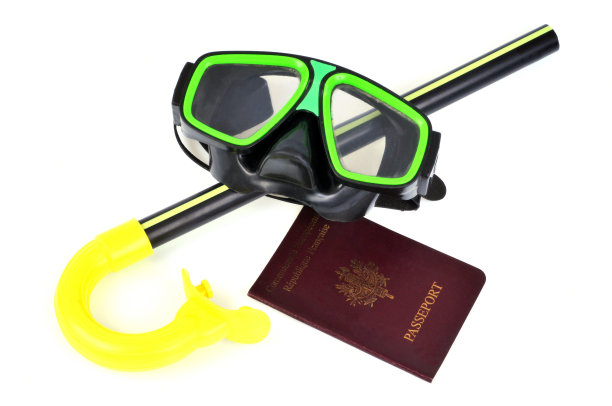 护照，潜水面具和大号图片下载