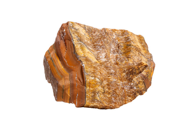 宏观矿物石老虎的眼睛在品种上的白色背景图片下载