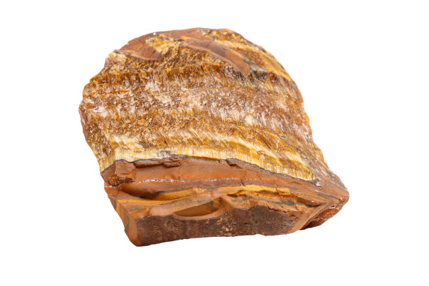 宏观矿物石老虎的眼睛在品种上的白色背景图片下载