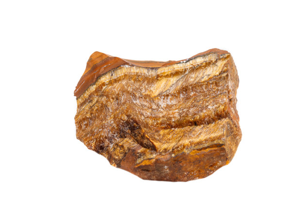 宏观矿物石老虎的眼睛在品种上的白色背景图片下载