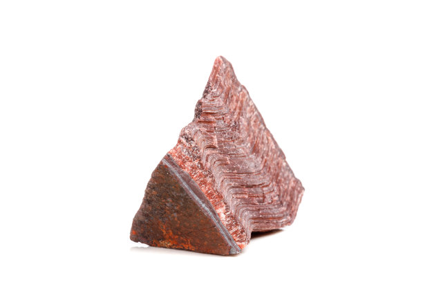 宏观矿物石牛眼，虎眼品种在白色背景上图片下载