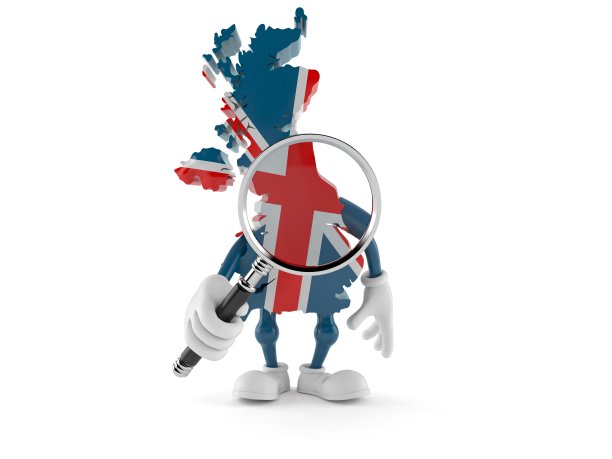 英国字符持有放大镜图片下载