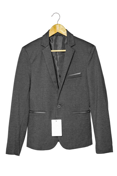 黑色的商务套装与白色背景上的剪裁路径隔离图片下载