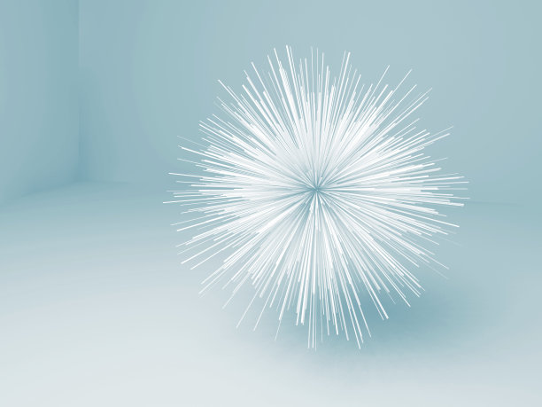 蓝色房间中抽象的星形物体图片下载