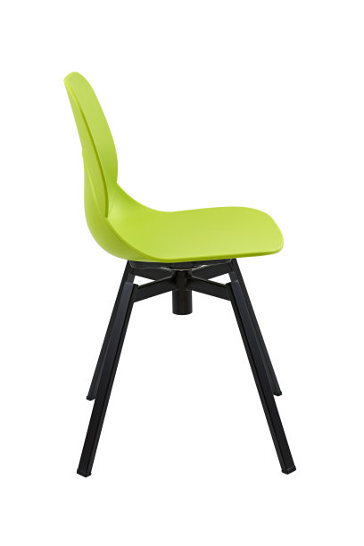 淡绿色的椅子孤立在白色的背景上。现代塑料椅子。图片下载