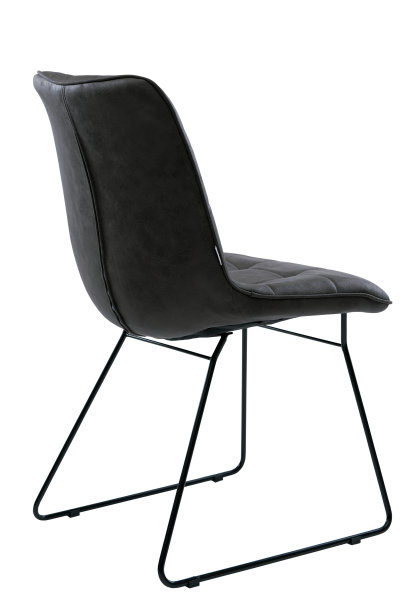 优雅的灰色办公皮革椅。没有扶手的现代椅子孤立在白色。图片下载