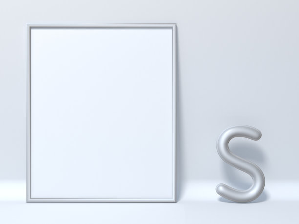 模拟的相框字母S 3D图片下载