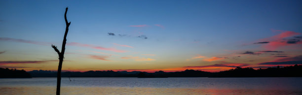 该横幅的观点，如果大坝在黄昏时间图片下载