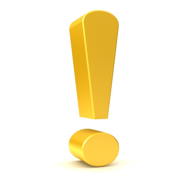 感叹号3d黄金感叹号符号符号图标孤立图片下载