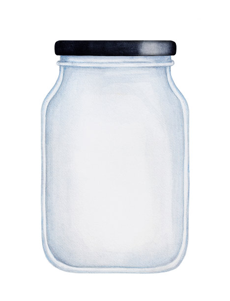 黑色钢盖的空罐子。象征着家、传统、关怀、家庭、工艺和丰收的时刻。图片下载