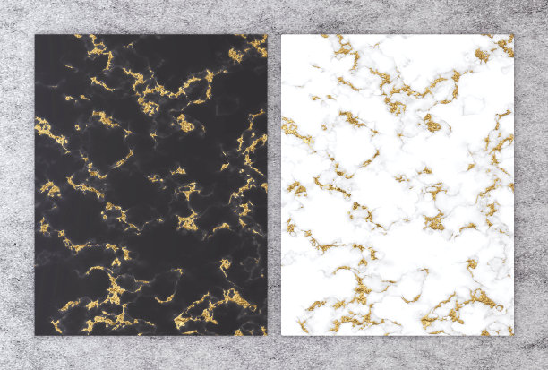 3D渲染黑白大理石与金箔婚礼和问候卡或您的项目室内设计装饰瓷砖，高品质无缝逼真的纹理背景。图片下载
