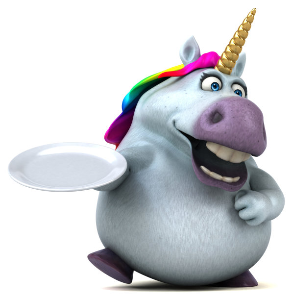 有趣的独角兽- 3D插图图片下载