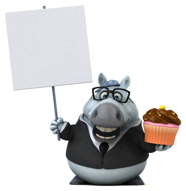 有趣的马- 3D插图素材图片