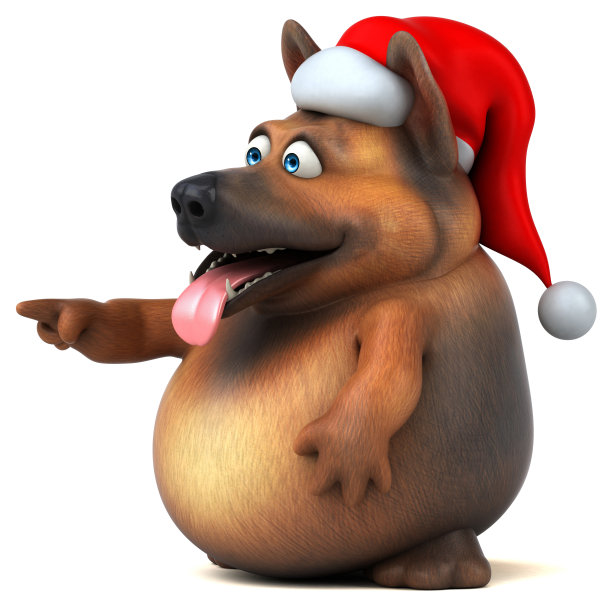 有趣的德国牧羊犬- 3D插图图片下载