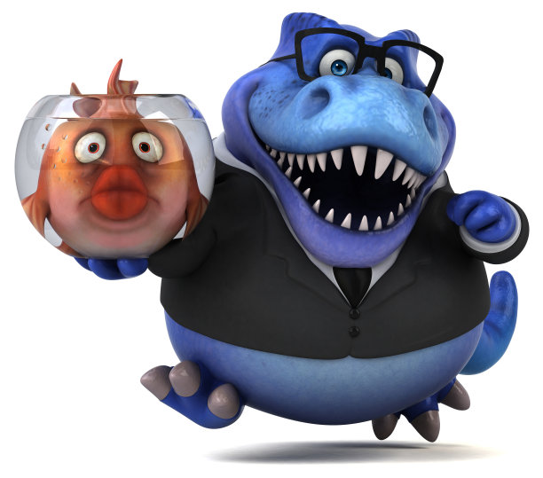 有趣的trex - 3D插图图片下载