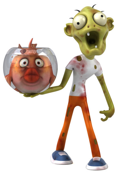 有趣的僵尸- 3D插图图片下载